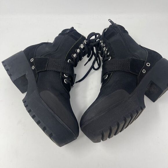 Steve Madden Women's Nayra Platform Lace Up Black Mult Booties Size 7 - Picture 3 of 7